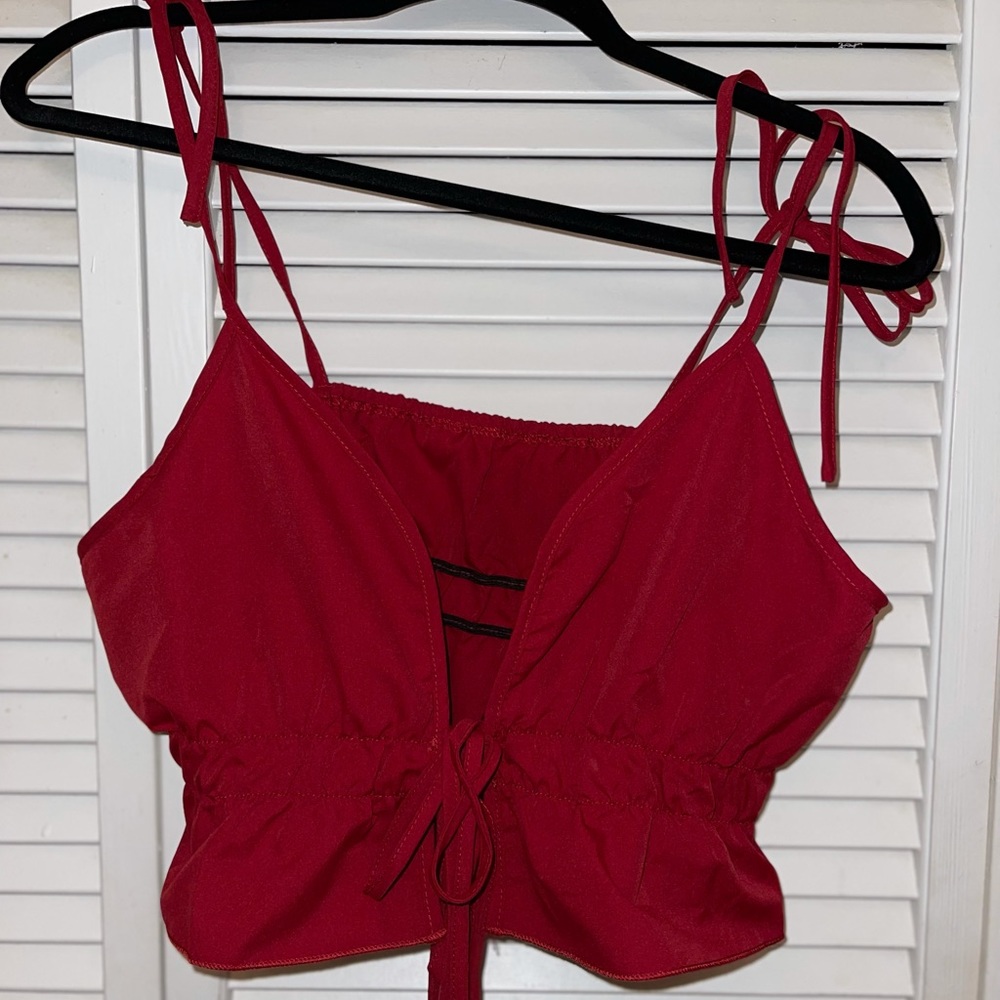 Crimson red crop tank top, from SHEIN, size XL